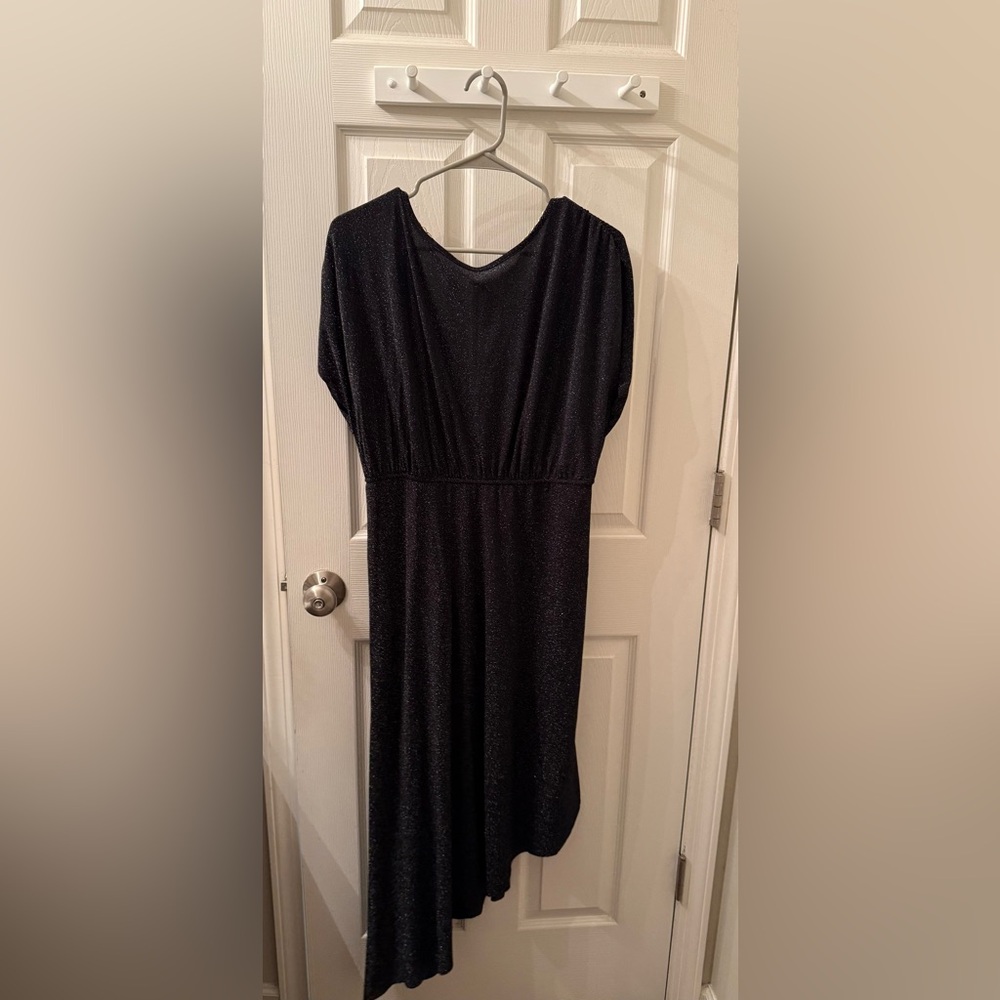 Black sparkle asymmetrical dress